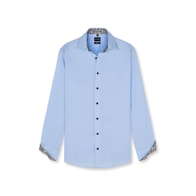 Businesshemd OLYMP "OLYMP Luxor, Modern Fit, Global Kent mit extra langem Arm", Herren, Gr. 38, Normaler Arm, blau (sky), 100% Baumwolle, Hemden