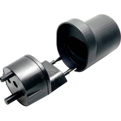 Martin Kaiser 182/1/sw Reiseadapter Fix-Adapter CH Typ 11/Konturen denzentraler Steckeransatz, IP 20, schwarz