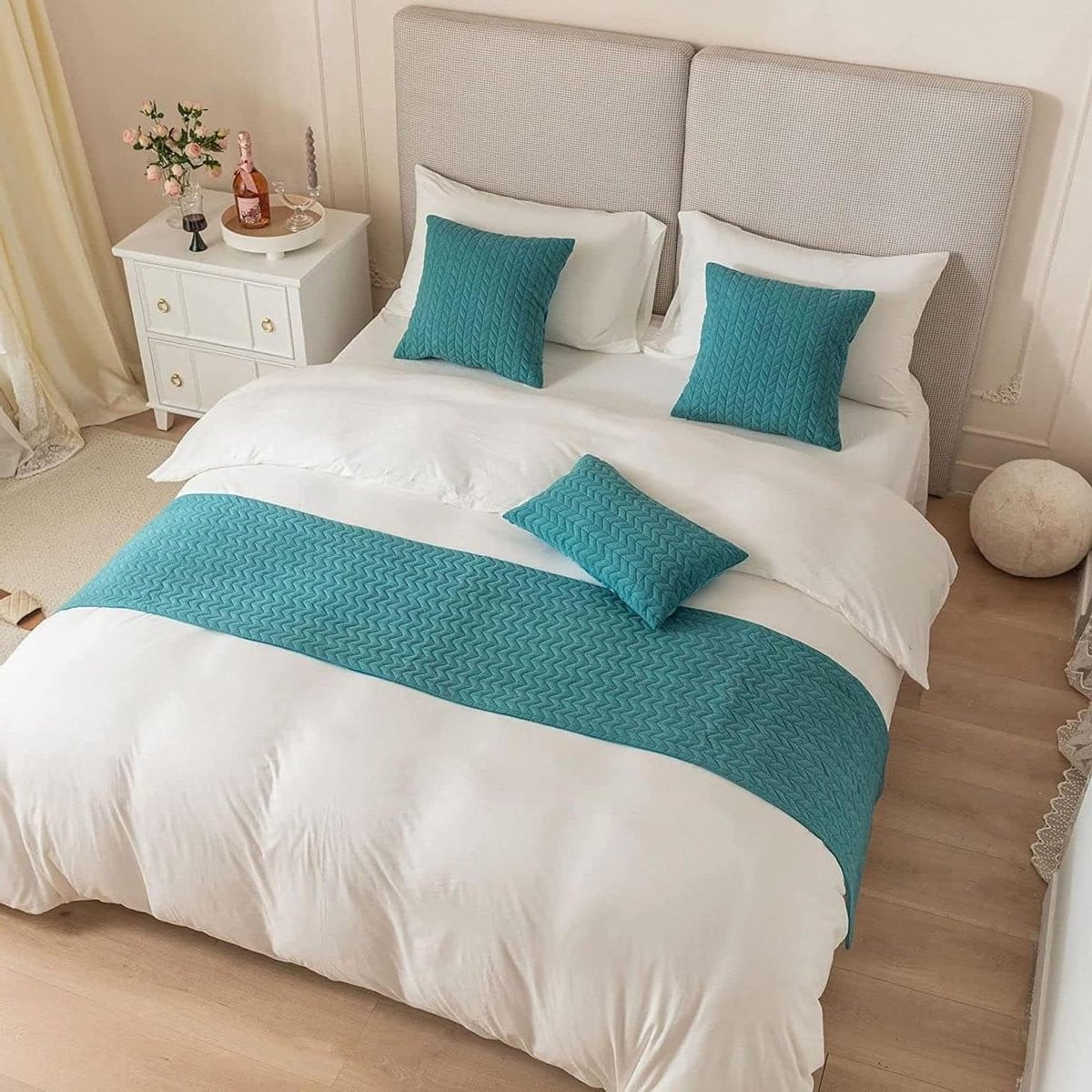 Zachte velvet bedloper voor volwassenen, 45 x 210 cm, kleur C