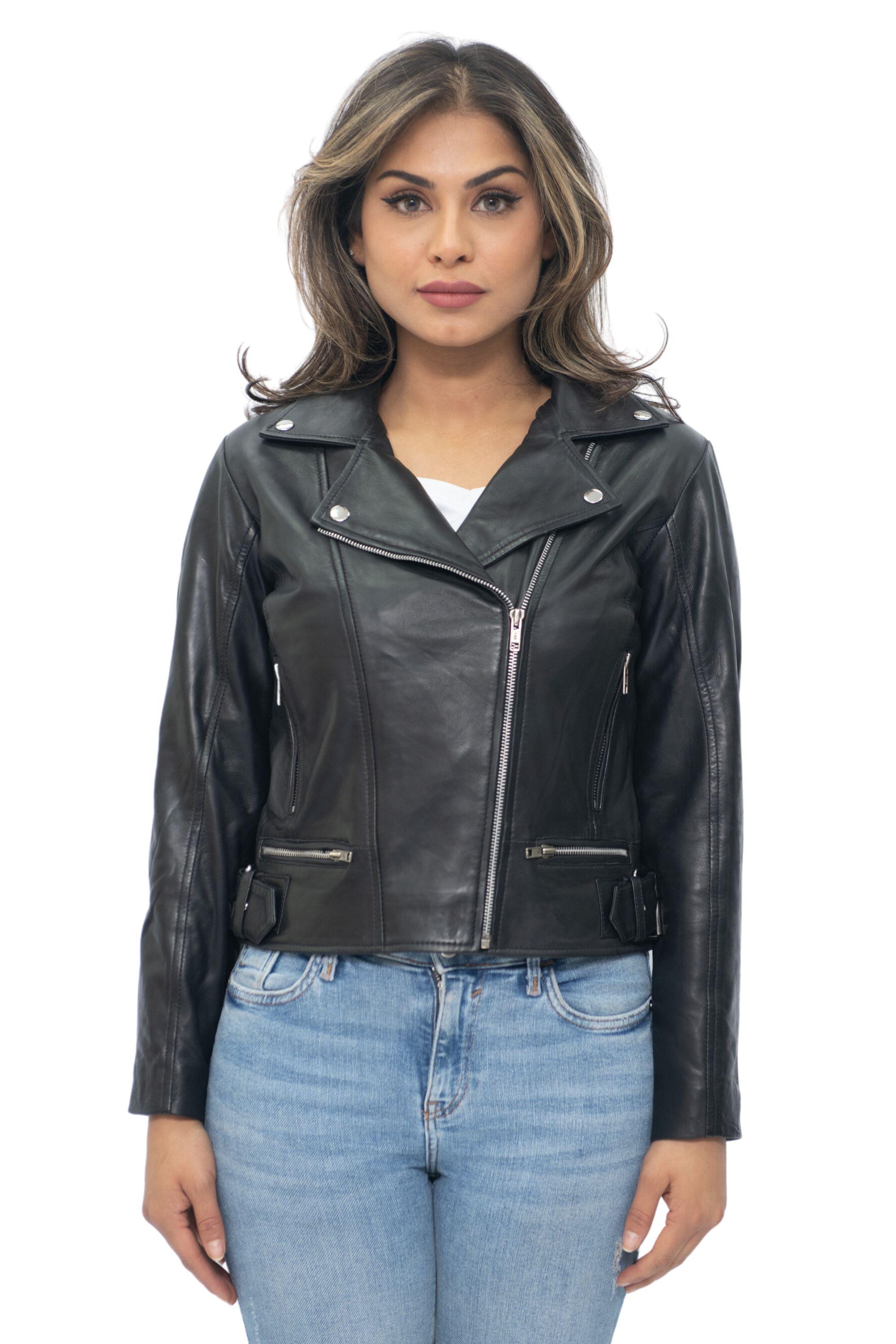 Damen-Bikerjacke aus Leder – Stockholm