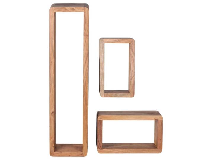 Wandregalset 3er-Set Boha 80 cm Akaziefarben massiv