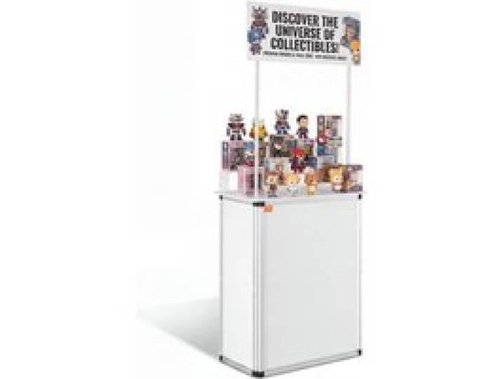VEVOR Tragbare Messetheke Messetresen, 78,5 × 38 × 181,5 cm Messestand Ausstellungs-Thekenständer, Faltbarer Promotion-Einzelhandels-Bartisch, Rezeption Messestand mit Aufbewahrungsregal, Tragetasche
