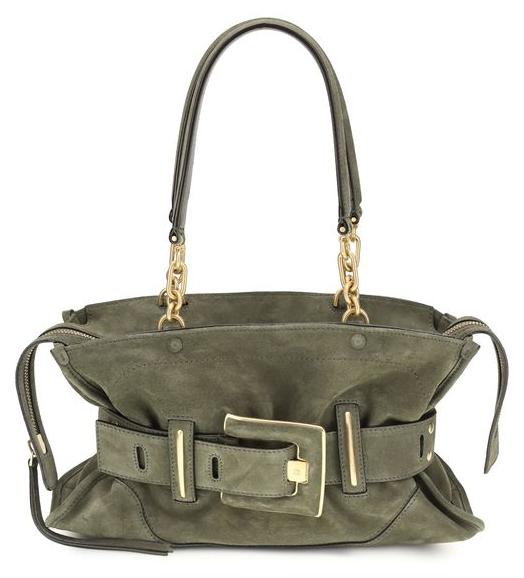 Balmain Anthem Tasche Kalbsvelours grün Schnalle Ketten
