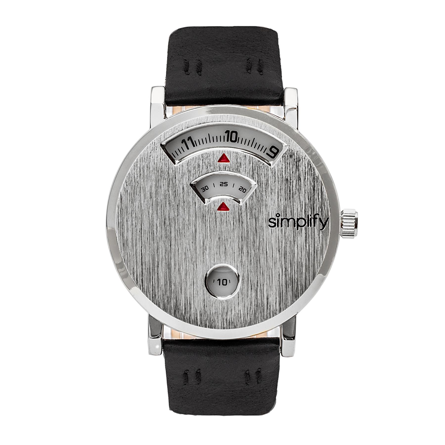 Vereenvoudig de 7000 lederen band horloge