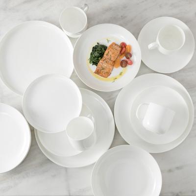 Fortessa Modern Coupe Fine China, 16 Piece Dinnerware Set (Service for 4), White - 16 Piece Dinnerware Set