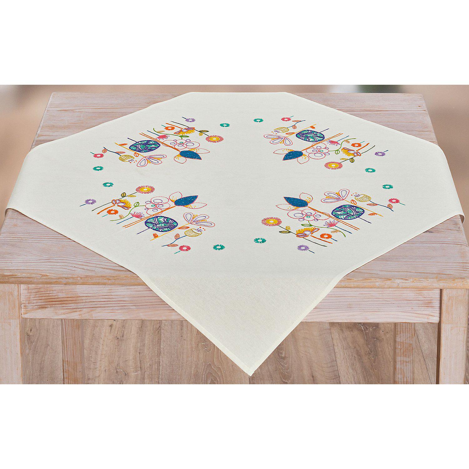 Stickmitteldecke "Blumen Graphic-Art"