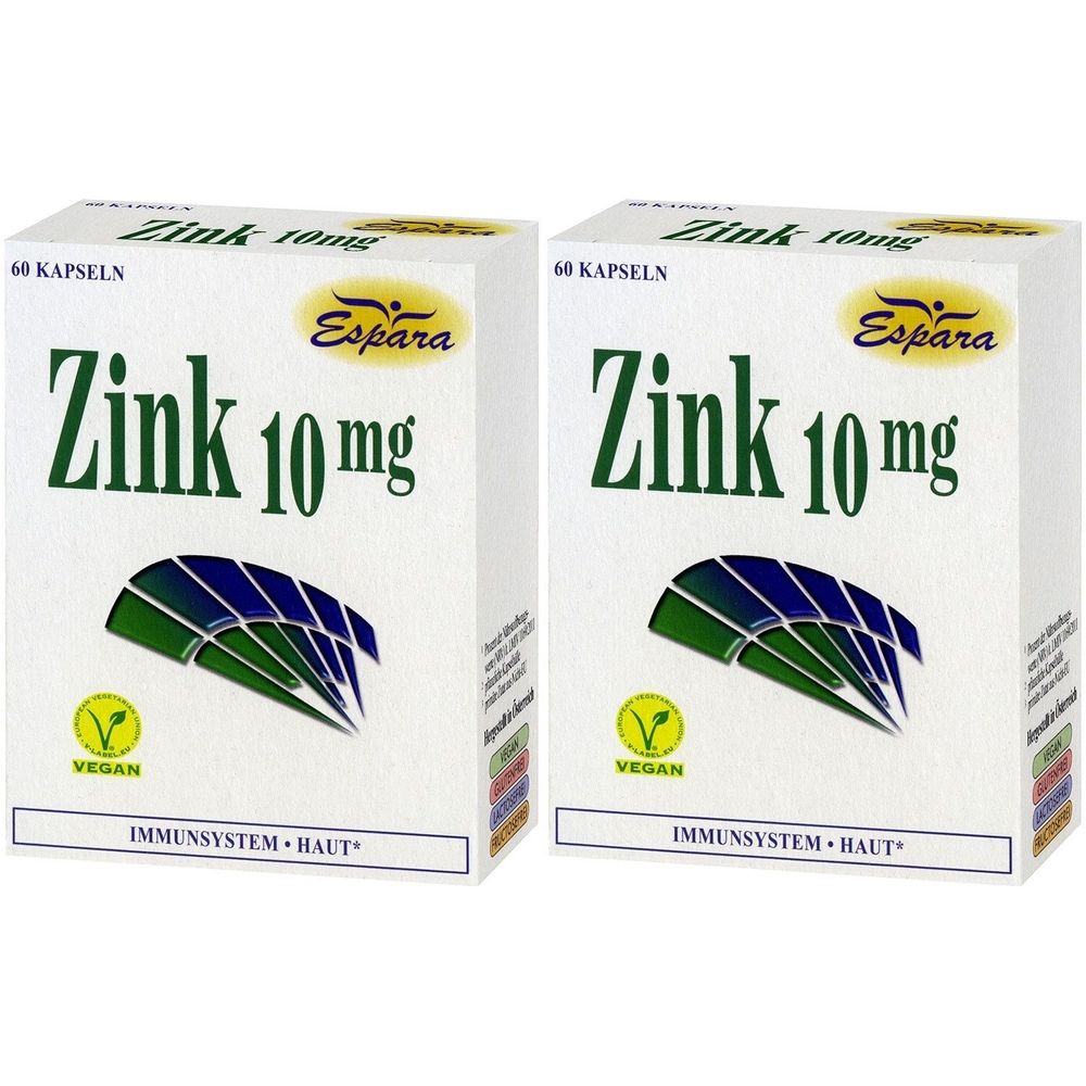 Zink 10 mg Kapseln 2x 2x60 St