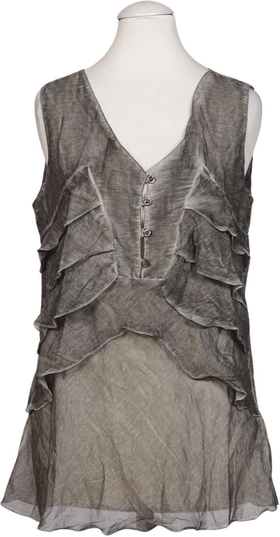 More & More Damen Bluse, Grau, Gr. EU 36, Baumwolle / Seide - Second Hand