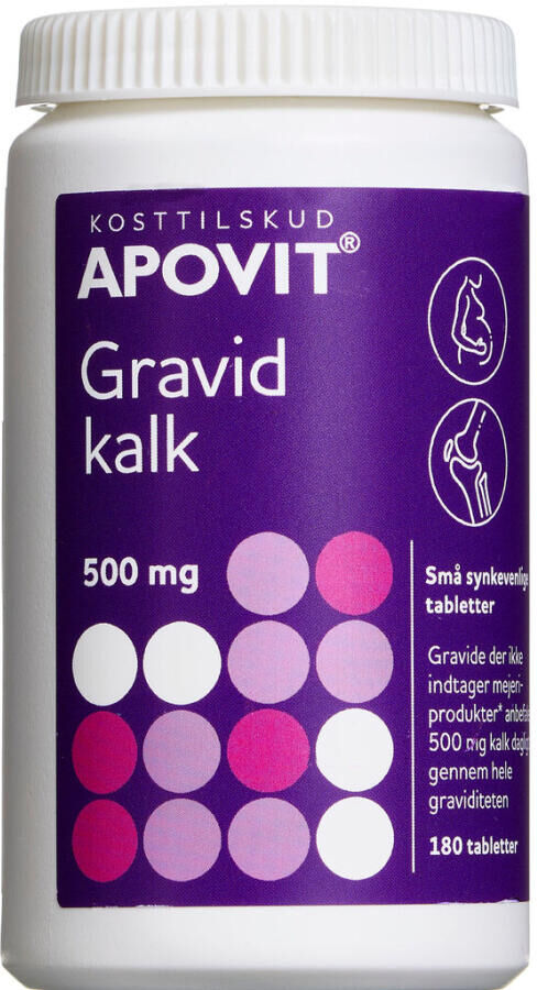 Apovit Gravid Kalk 500 Mg Kosttilskud 180 stk