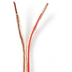 Nedis Lautsprecherkabel - 2 x 4.00 mm2 - Kupfer - 25.0 m - Rund - PVC - Transparent - Rolle