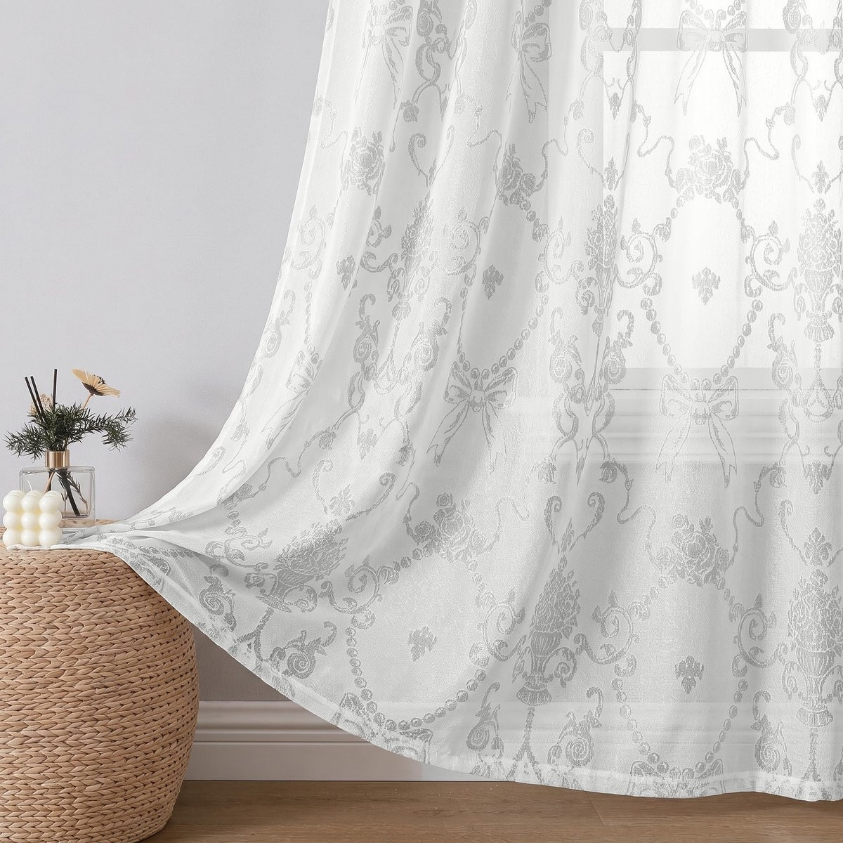 Merkloze semi-transparante jacquard gordijnen voor volwassenen