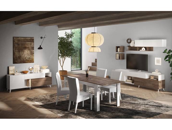 Tisch ausziehbar MONACO 137-185x79x90cm weiss lackiert
