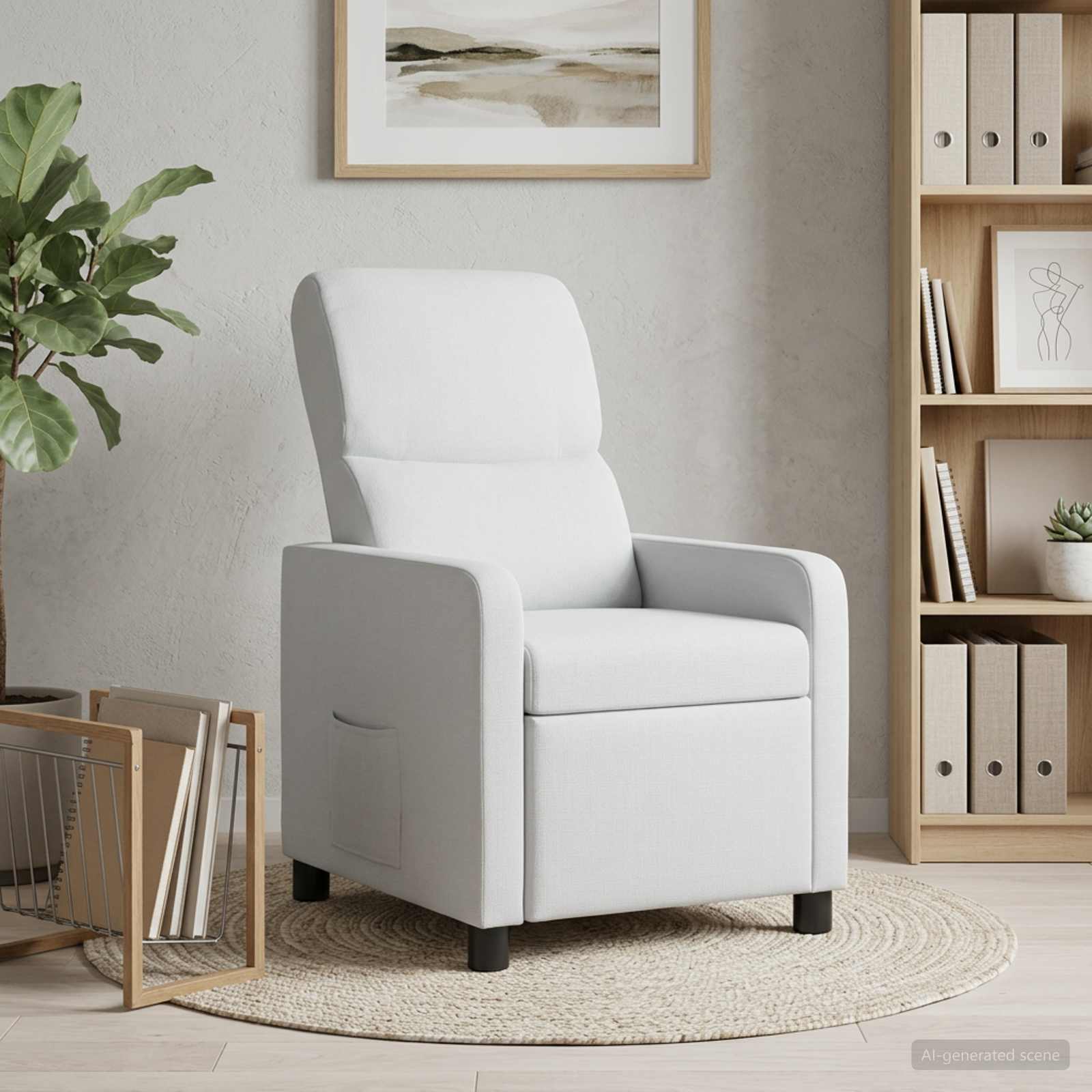 vidaXL Fauteuil inclinable Blanc Polyester