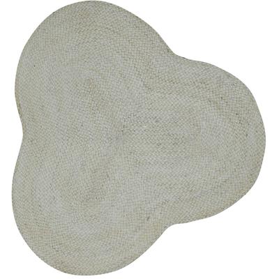 Teppich CARPETFINE "Alia Juteteppich", beige (creme), B:150cm H:10mm L:150cm, Jute, Teppiche, Teppich, handgewebt aus Jute, Naturteppich, Sonderform blau, Boho Style, uni