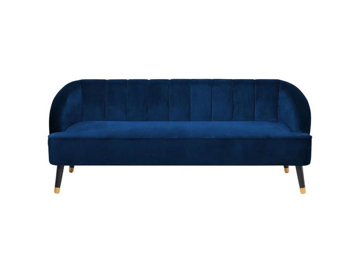 3-SITZER-SOFA Samtstoff Kobaltblau Alsvag
