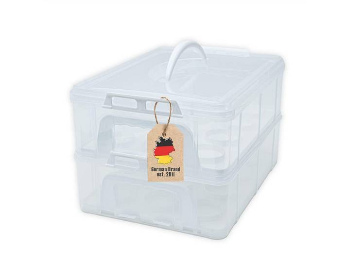 Intirilife Transportbox Behälter Kuchen, Weiß, Kunststoff, 26.1x21.2x36.1 cm, Geschirr, Tischkultur & Serviergeschirr, Tortenglocken