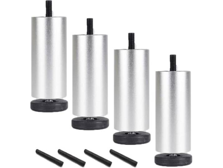 ISKVUJSGU 4er-Pack verstellbare 20 cm Sofabeine, rutschfest, geräuscharm, für Tische, Betten und Stühle, robuste Ersatzfüße, Tragkraft 100 kg, inklusive M8-Schrauben (25cm/10in)