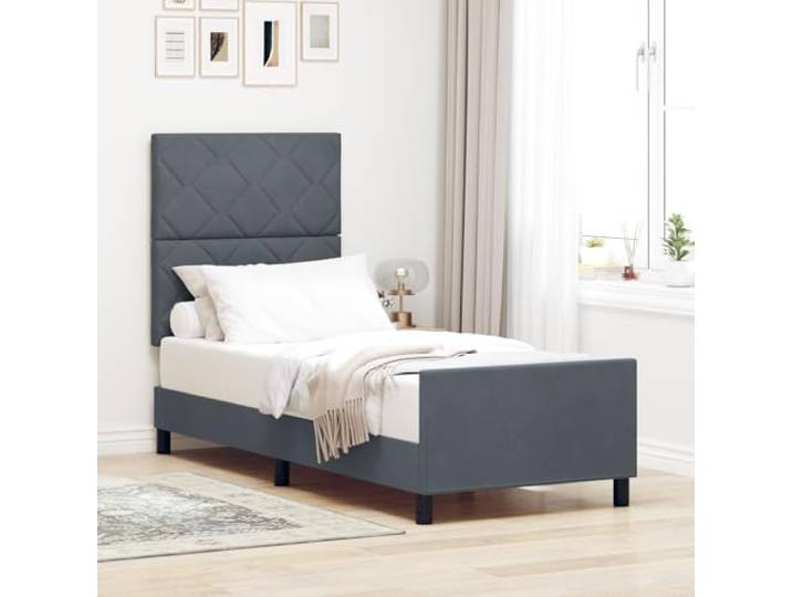 SKTQYQO Dunkelgraues Bett Multifunktionsbett Hotel-Bettgestell Geeignet für Hotels und Studios 80x200cm Samt