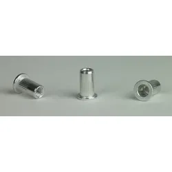 Blindnietmuttern Alu - Flachkopf offen - Klemmbereich 3,1 - 4,0 mm - M 4x12