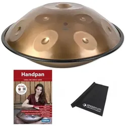 Sela Handpan SEHP201 Harmony D-Kurd Edelstahl mit Lehrbuch (Handpan), Perkussion, Gold