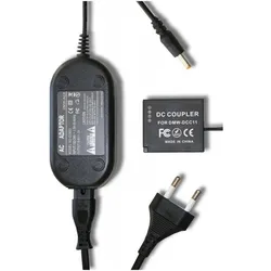 AGI Netzteil-Kuppler kompatibel mit Panasonic DMW-BLG10E, Kamera Stromversorgung, Schwarz