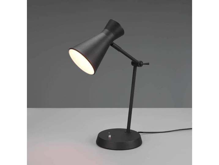 Bureaulamp Enzo, zwart, Werkkamer / Kantoor, metaal, bureaulamp