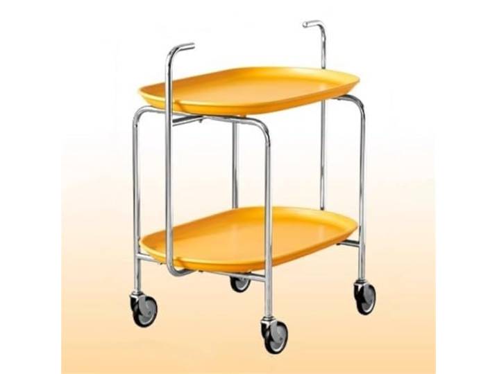 LigedamaiEU 2-stufiger, mobiler, rollender Beistelltisch, Aufbewahrungswagen, kleine Couchtisch-Akzenttische for das Wohnzimmer, leicht(Yellow)