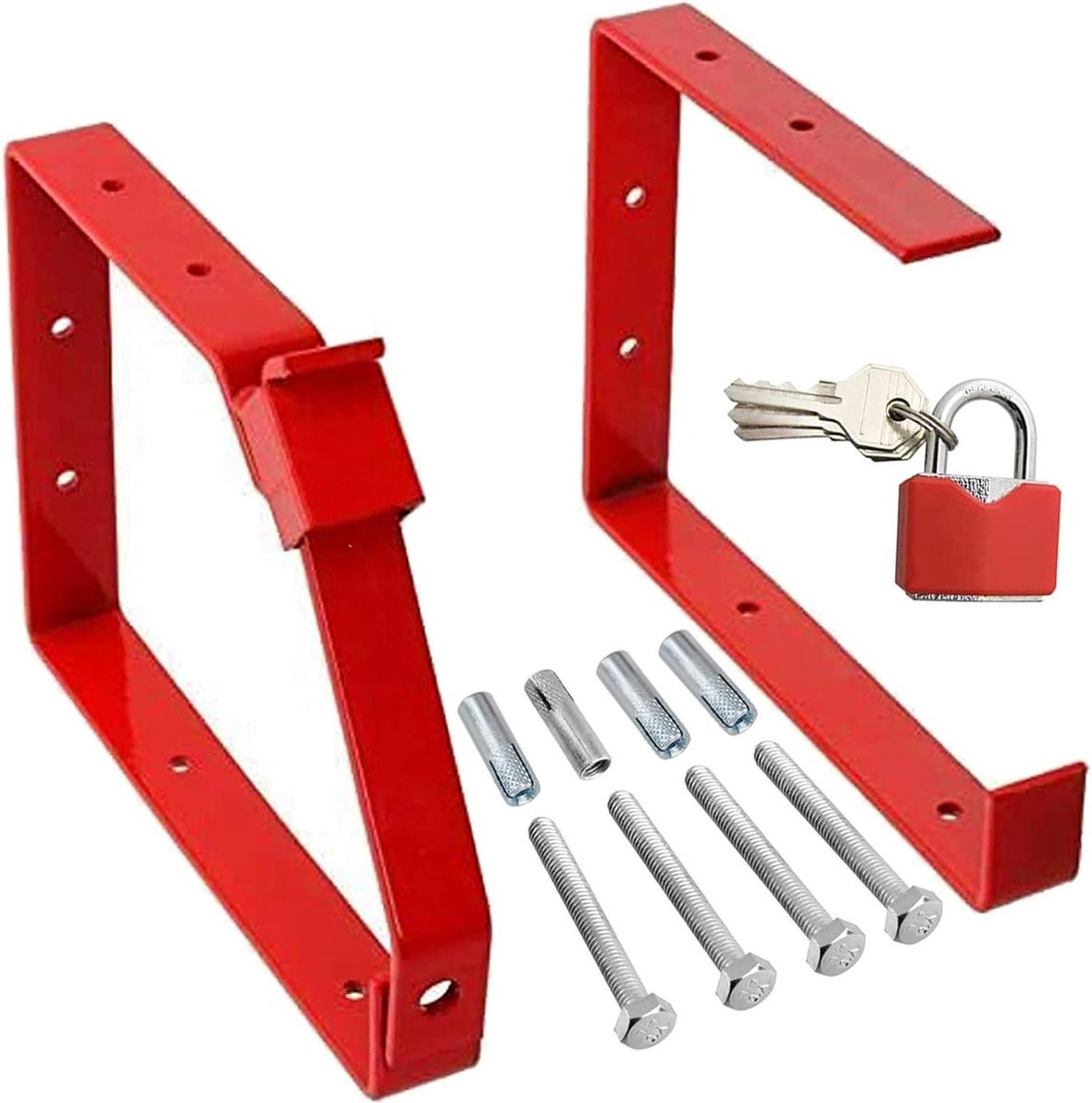 Rode afsluitbare wandhouders hangslot