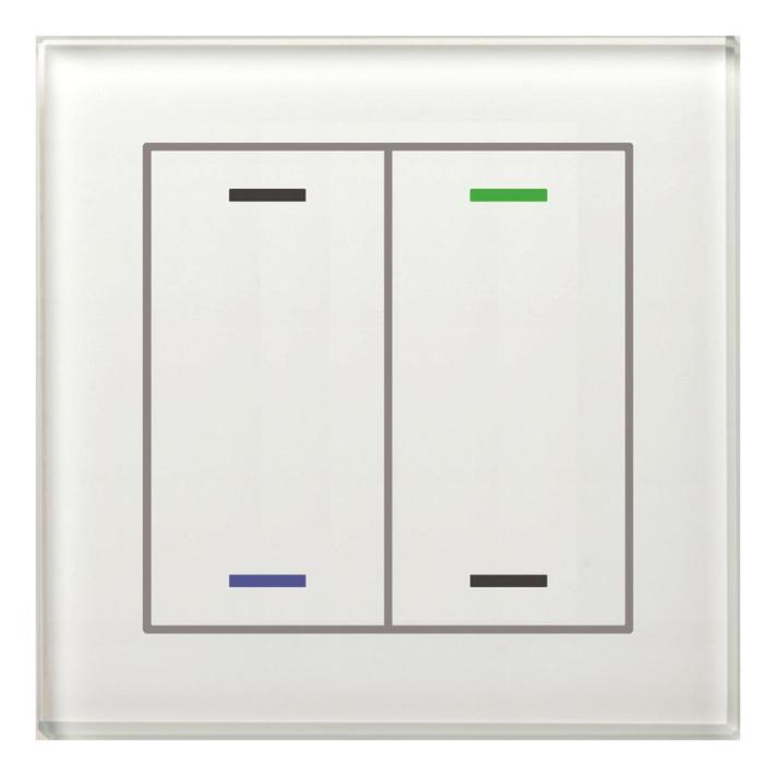 MDT MDTtechno. Glastaster II Light 2-fach RGBW, wei BE-GTL2TW.01 (BE-GTL2TW.01)