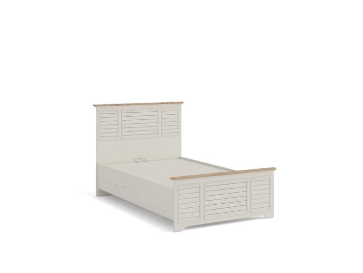Möbel-Zeit Stauraumbett POLO – Weiß/Natur – Inkl. Liegeplatte – 100x200 / 120x200 cm