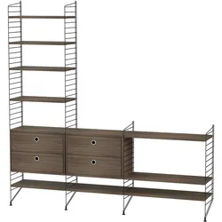 Sideboard Regal Kombination Schwarz Walnuss