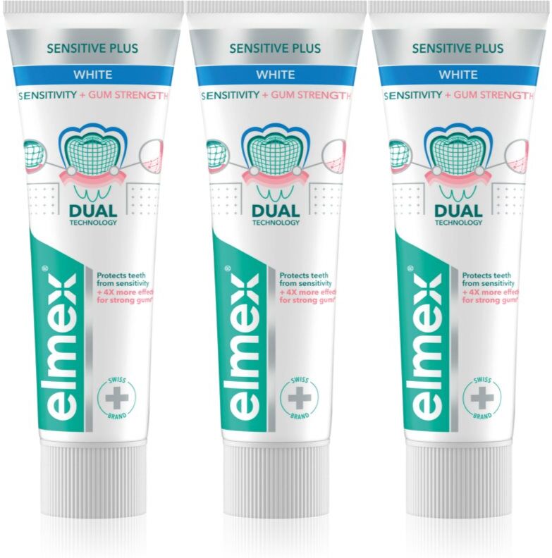 Elmex Sensitivity + Gum Strenght Whitening sensitive toothpaste 3x75 ml
