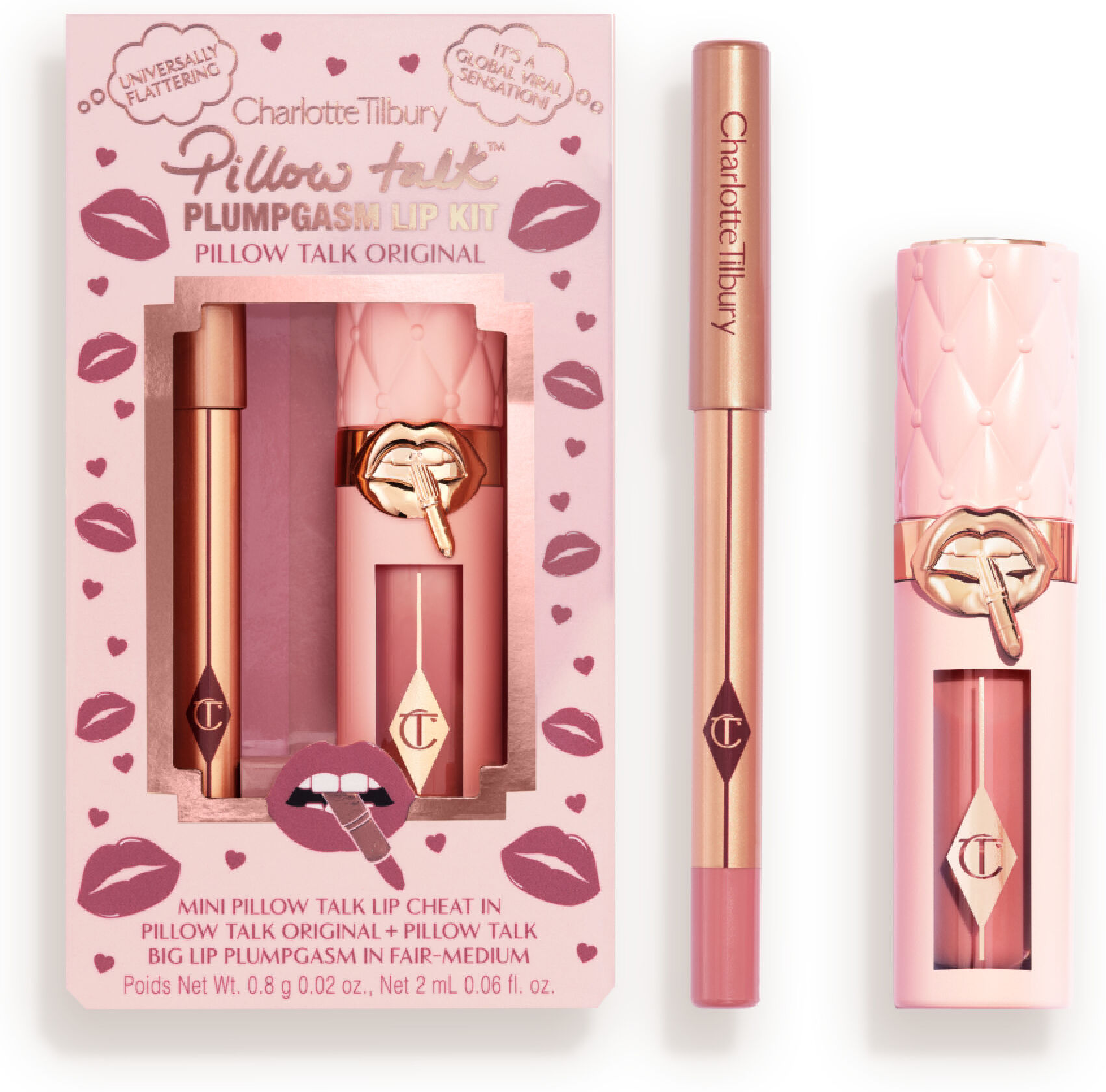 Pillow Talk Plumpgasm Lip Kit - Pillow Talk Charlotte Tilbury 556 Pillow Talk Plumpgasm Lip Kit Size: