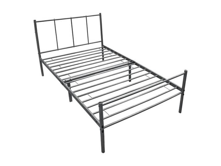 [en.casa] Metallbett Laos, Dunkelgrau, Metall, 90x200 cm, Schlafzimmer, Bett, Metallbetten
