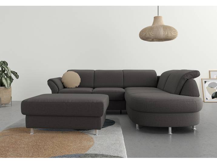 Ecksofa, Webstoff, Grau 250×212 cm, Mit Bettfunktion & Bettkasten, Sit & More