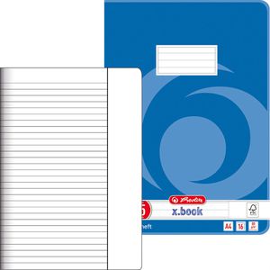 Herlitz Schulheft 3322500 x-book, ab 5. Klasse, A4, liniert mit Rand, 16 Blatt, 80 g/m², Lineatur 25