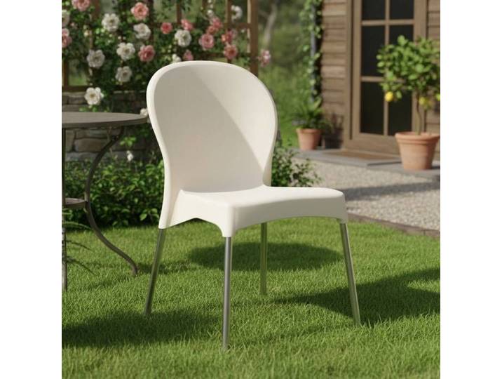 Chaise d'Extérieur Linder Dmora en Plastique Beige