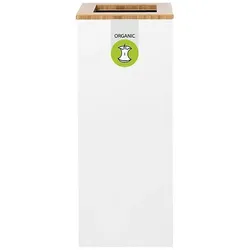 Lune Mülleimer Paxa Medium Mülltrennystem 34 L weiss grün aus verzinktem Stahl, formschön, leicht zu, Abfalleimer, Weiss, Grün