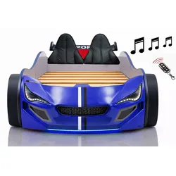 Autobett Kinder 90x200 Jungen LED Leuchte Unterbodenbeleuchtung Sound Fernbedienung