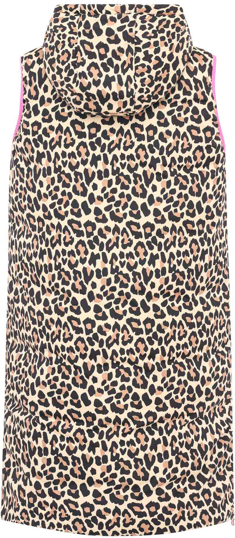 Wendeweste ZWILLINGSHERZ "Leopard", Damen, Gr. XL, beige, Steppware, Obermaterial: 100% Polyester, normal knielang, ohne Ausschnitt, Westen Wendeweste, Leo Muster, beidseitig tragbar, modisch, Kapuze, Doppel-Zipper beige XL