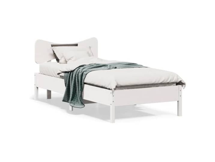 Massives Kiefernholz mit Sperrholzlatten stabil Schlafzimmer Weiß 90x190 cm Massivholzbett ohne Matratze Weiß 90x190 cm Kiefernholz stabil Bettgestell mit Kopfteil Lattenrost Schlafzimmer Möbel