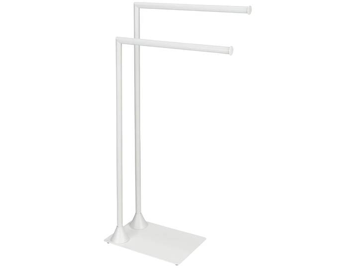 Handtuchständer WENKO Modell Hella , weiß, B:41cm H:79cm T:20cm, Stahl, Handtuchhalter, Handtuchständer, aus Stahl mit 2 Stangen, für Handtücher und Kleidung