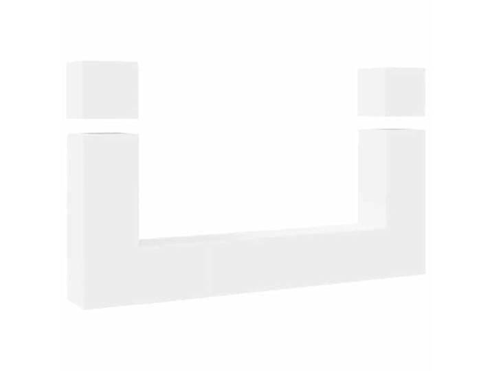LMTYOENFG 8-TLG TV-Schrank-Set Wandmontage Hängend Weiß Holzwerkstoff Modulares Wallboard System für Wohnzimmer, pflegeleichte Oberfläche und viel Stauraum für Unterhaltungselektronik.