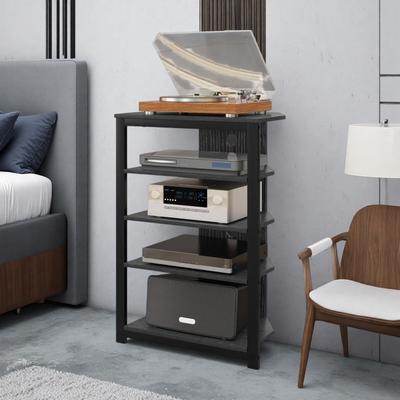ZWYO HOSIMU "23.5"" Steel Particle Board 4-Tier Corner TV Stand with Cable Management Holes & Melamine Coated Surface"