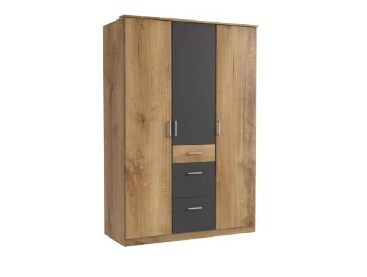 M Möbel-Direkt Deutschlands schnelle Möbel Kleiderschrank Click Plankeneiche, Grafit