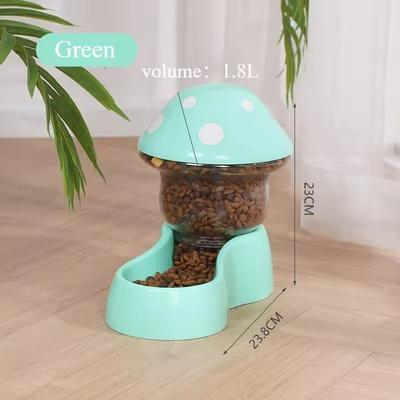 Uplift Essentials Mushroom Series Automatic Gravity Pet Feeder And Waterer green Food