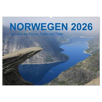 Norwegen 2026 - Im Land der Fjorde, Fjelle und Trolle (Wandkalender 2026 DIN A2 quer), CALVENDO Monatskalender