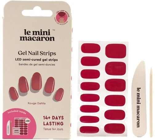 Le Mini Macaron Gel Nail Strips Rouge Dahlia