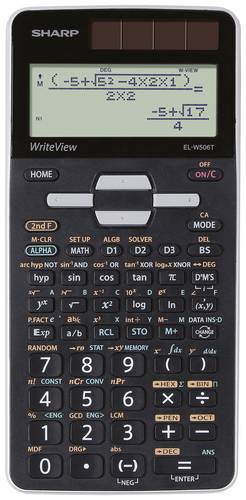 Sharp ELW506 T-GY Schulrechner Schwarz/Silber Display (Stellen): 16 batteriebetrieben, solarbetrieben (B x H x T) 80 x 166 x 14mm