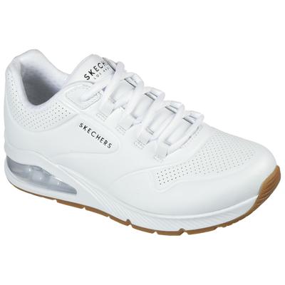 Sneaker SKECHERS "UNO 2-AIR AROUND YOU", Damen, Gr. 35, weiß, Lederimitat, Textil, Schuhe Sneaker, mit Skech-Air Luftkammern, Freizeitschuh, Halbschuh, Schnürschuh
